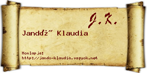 Jandó Klaudia névjegykártya