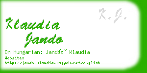 klaudia jando business card